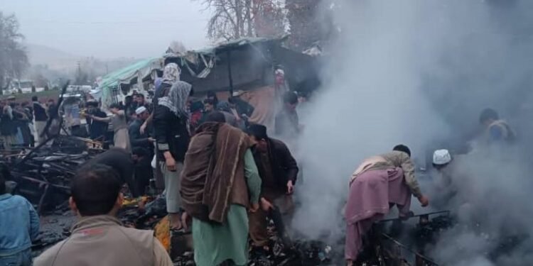 بدخشان ولایتی نینگ کشم تومنیده یوز بیرگن یانغینده 20 غرفه یانگن