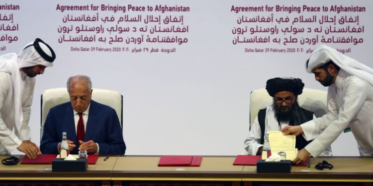 بوکون امریکا و طالبان آرهسیده امضالنگن دوحه بیتیمینینگ تۉرتینچی ییللیگی دیر