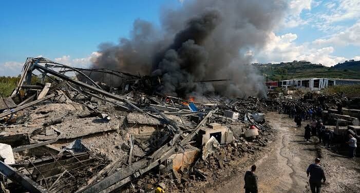 اسراییل هجوملریده لبنان‌لیک حزب الله نینگ حربی انبارنی نشان‌گه آلدی