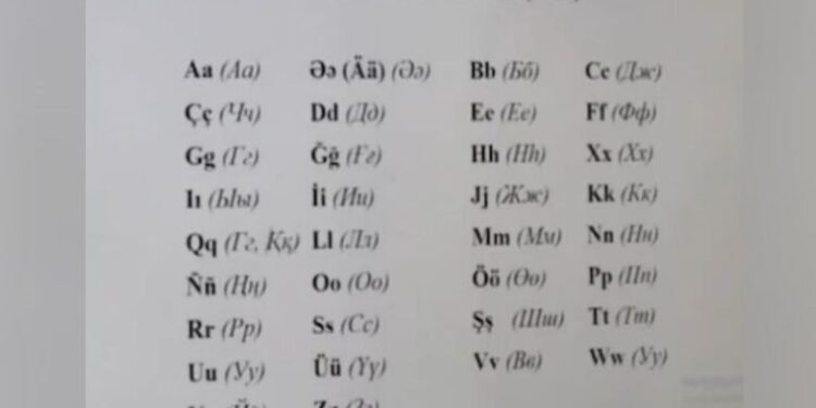 ۳۴ حرف‌دن عبارت بۉلگن تورک دنیاسی مشترک الفباسی تانیشتیریلدی