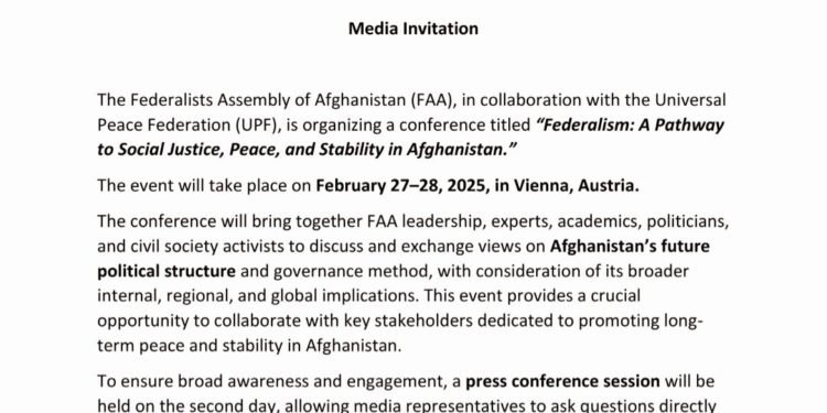 اتریش‌ده افغانستان‌ده فدرالی تیزیم‌نی محاکمه قیلیش مقصدیده ییغین اۉتکزیله‌دی