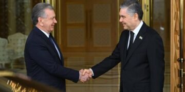 تورکمنستان ملی رهبری رسمی تشریف بیلن بوگون اۉزبېکستان کېله‌دی