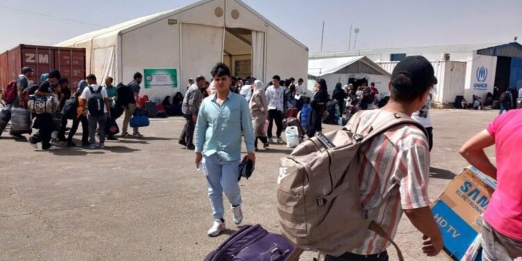 بیرلشکن ملتلر تشکیلاتی سونگی ایکی هفته ایچیده ۳۷۰ مینگ مهاجر ایران‌دن قیتریلگنینی معلوم قیلدی