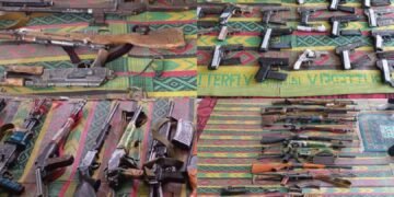 طالبان فاریاب ولایتیده اهالی آلدیده سقلنگن ۴۶ ته قورال‌نی ولایت قورال انباریگه تاپشیرگن