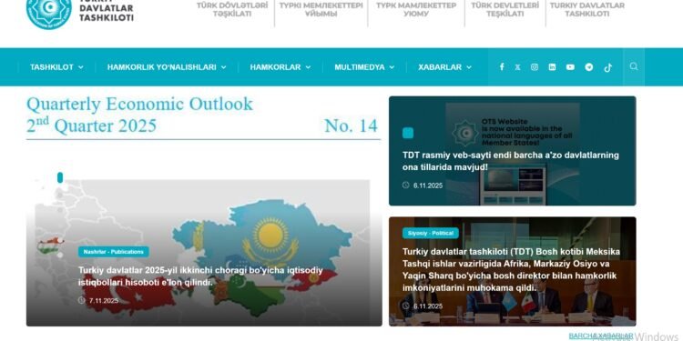 تورکی دولتلر تشکیلاتی برچه تورکی تیللرده مخصوص ویب‌سایت آچدی